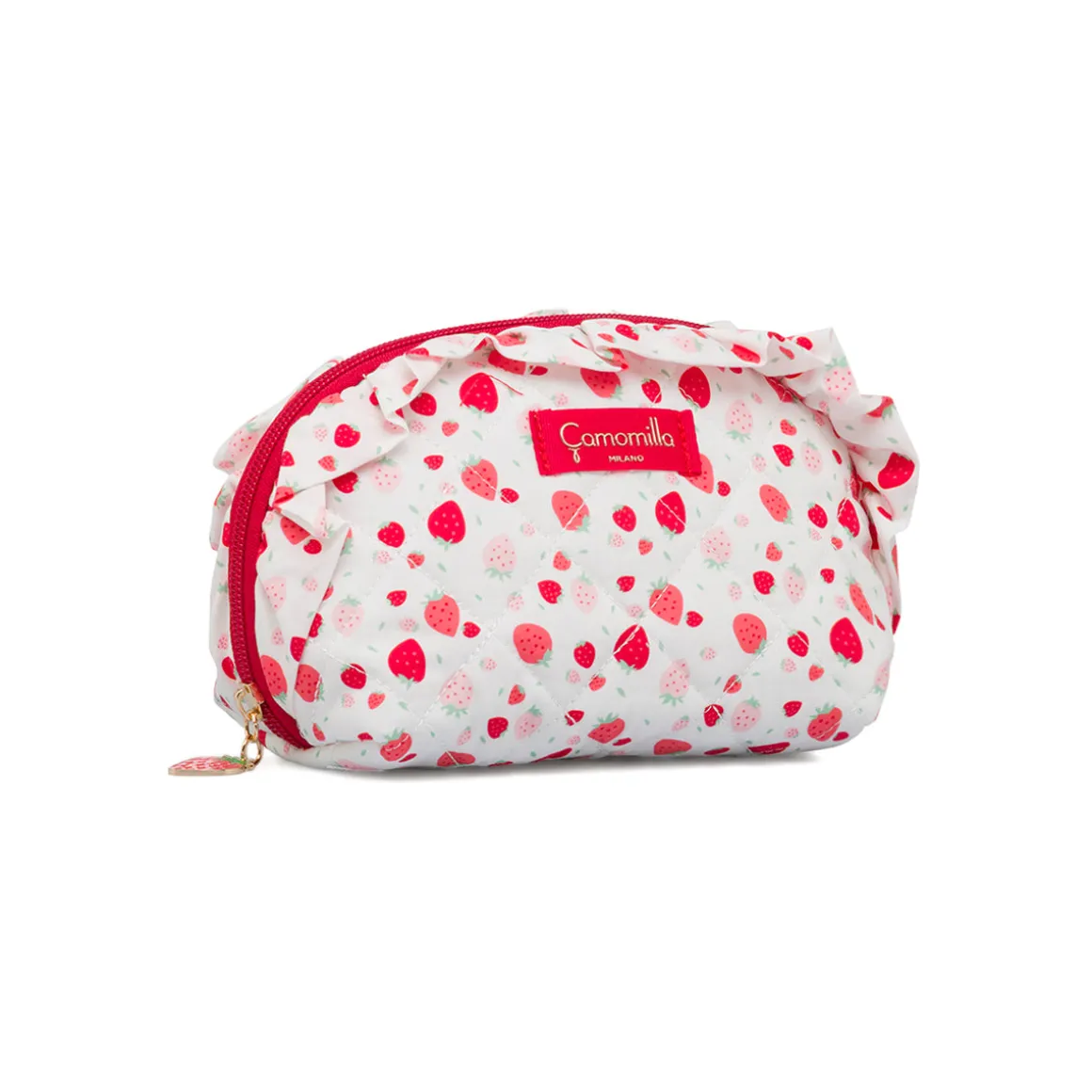 Trousse bianca da Donna con stampa fragola Camomilla Milano
