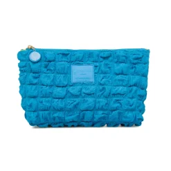 Trousse porta oggetti azzurra da donna con logo Camomilla Milano