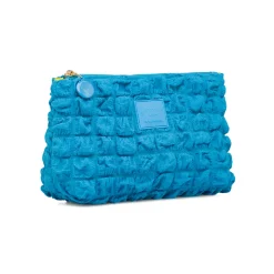 Trousse porta oggetti azzurra da donna con logo Camomilla Milano