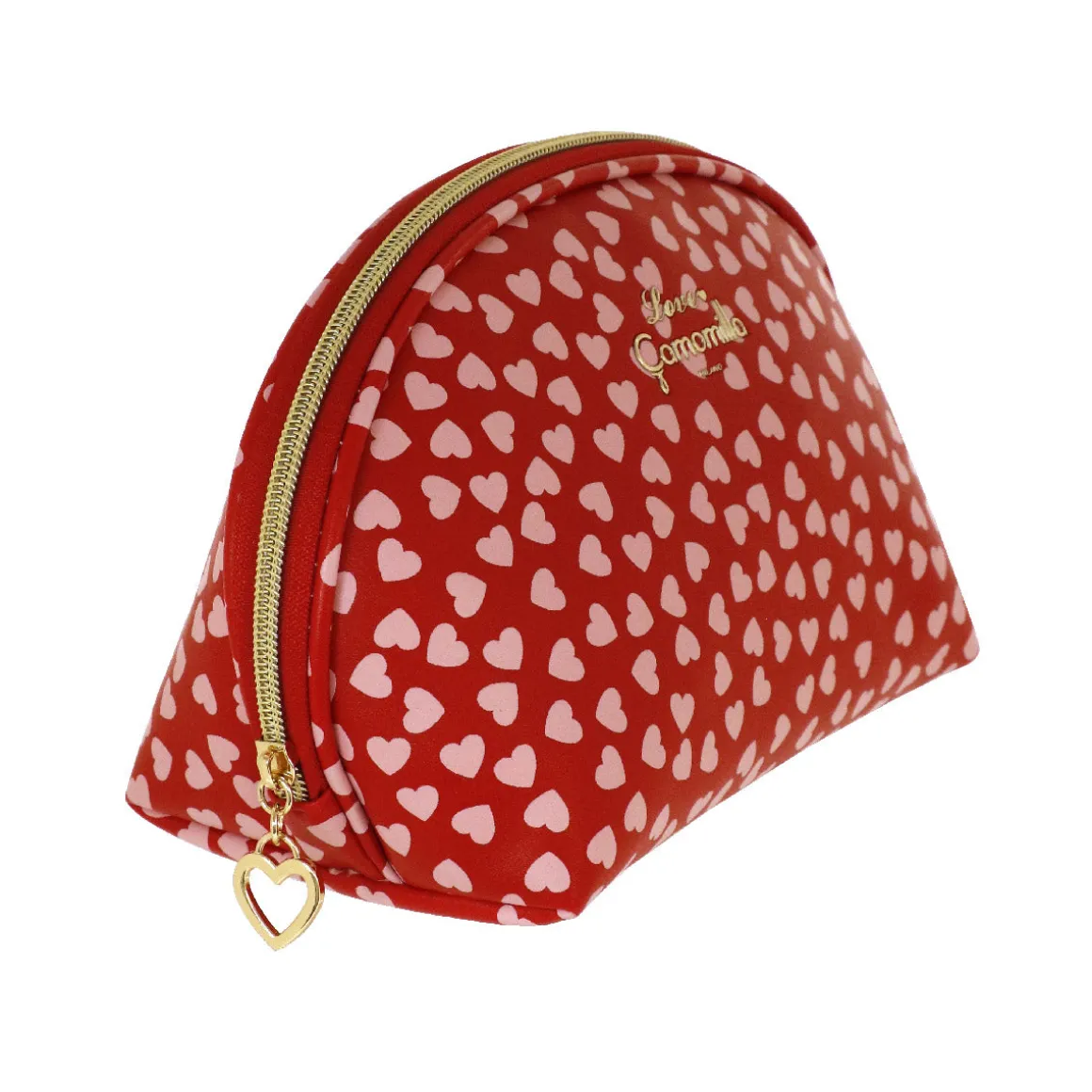 Trousse rosa da Donna con cuori e zip dorata Camomilla Milano