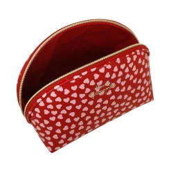 Trousse rosa da Donna con cuori e zip dorata Camomilla Milano
