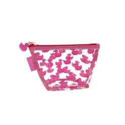 Trousse trasparente con anatroccoli rosa da Donna Camomilla Milano