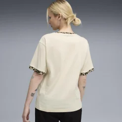 T-shirt beige da Donna con rifiniture leopardate ESS GRAPHIC Puma
