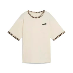 T-shirt beige da Donna con rifiniture leopardate ESS GRAPHIC Puma
