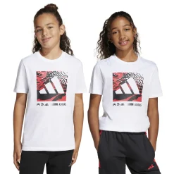 T-Shirt bianca da Bambina con stampa frontale adidas