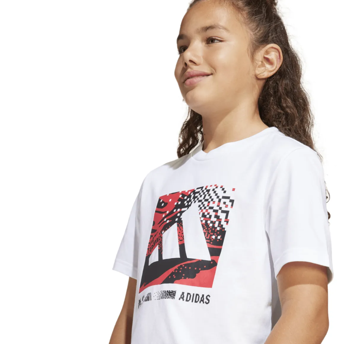 T-Shirt bianca da Bambina con stampa frontale adidas