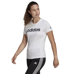 T-shirt bianca da donna con logo adidas Essentials Slim Logo