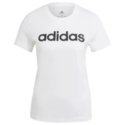 T-shirt bianca da donna con logo adidas Essentials Slim Logo
