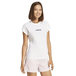 T-shirt bianca da Donna in cotone con logo adidas