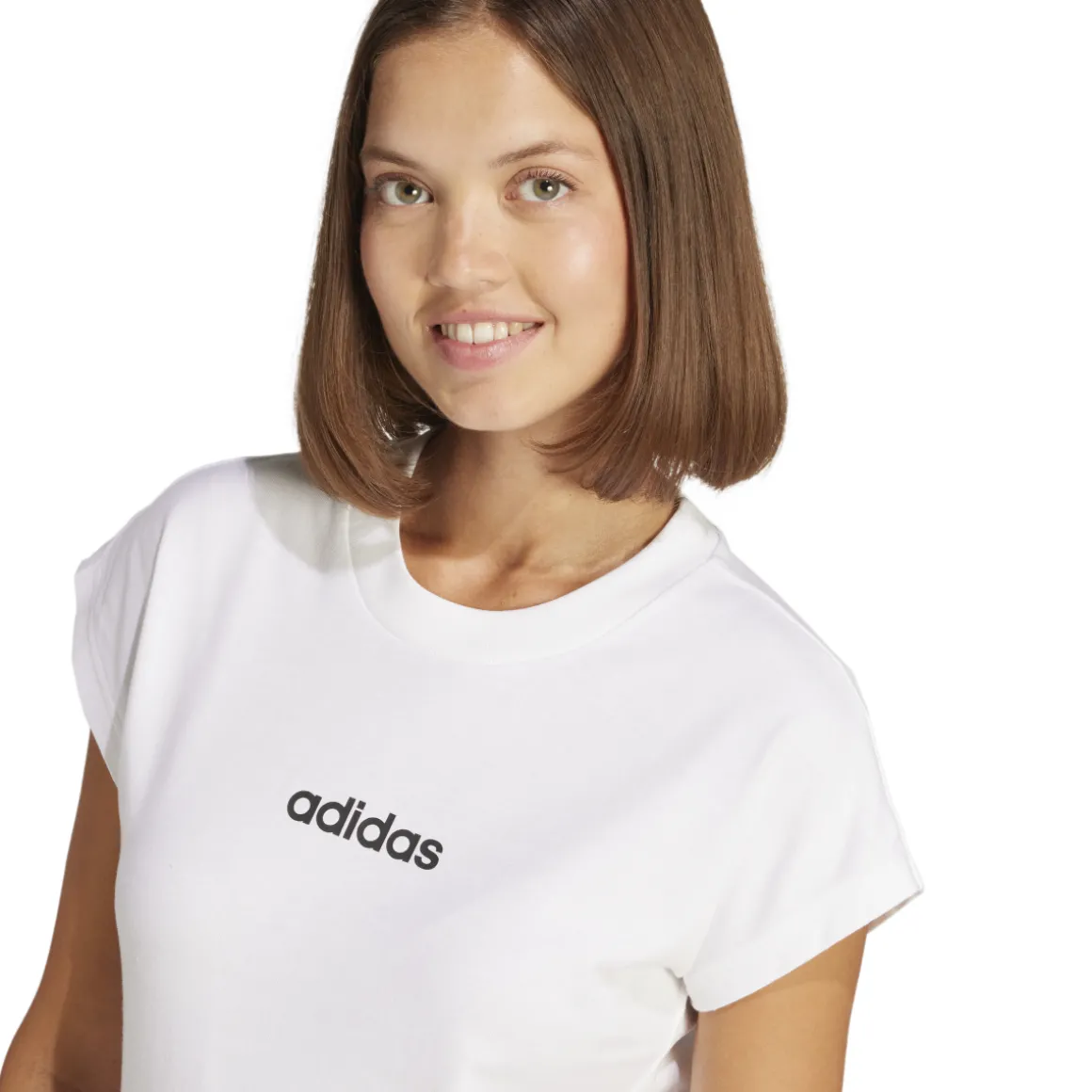 T-shirt bianca da Donna in cotone con logo adidas