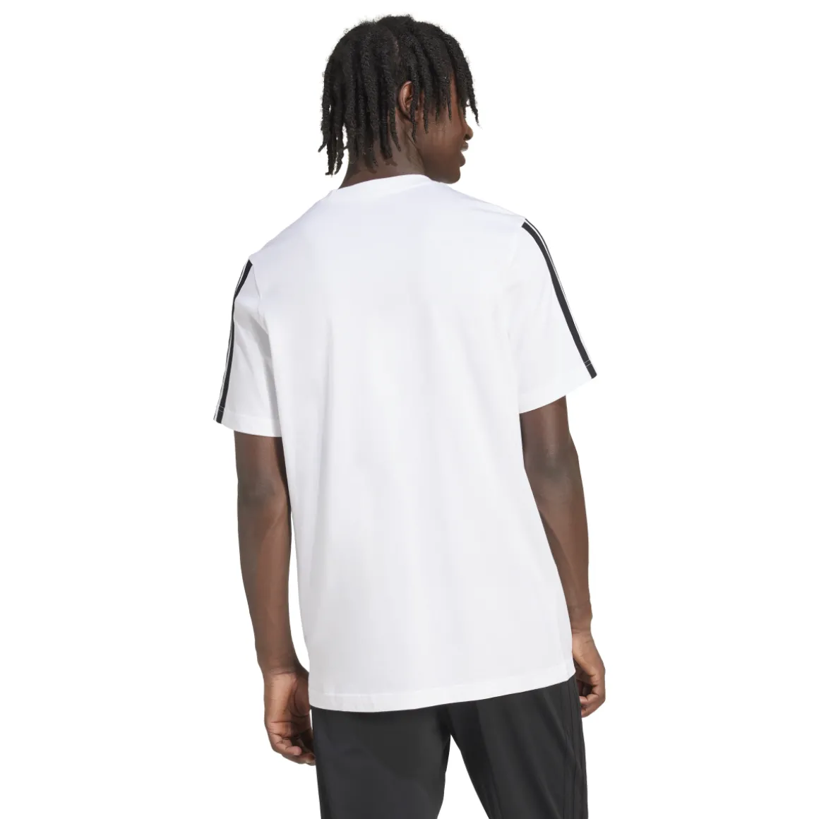 T-shirt bianca da Uomo adidas con bande laterali M 3S SJ T
