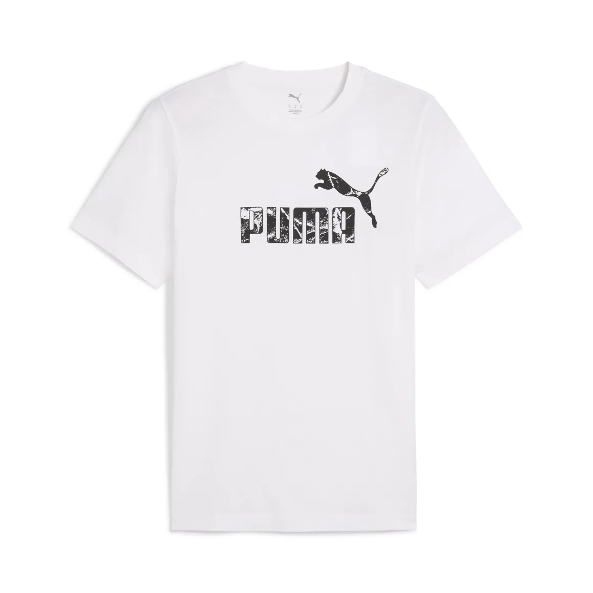 T-shirt bianca da Uomo con logo frontale in contrasto Puma