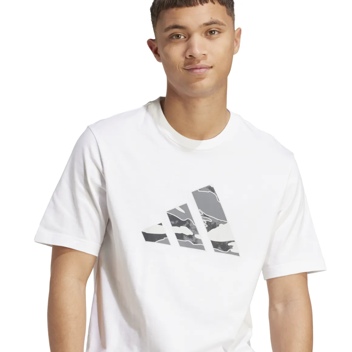 T-shirt bianca da Uomo con logo adidas M CAMO LOGO T
