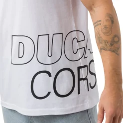T-shirt bianca da Uomo con mega stampa Ducati Corse