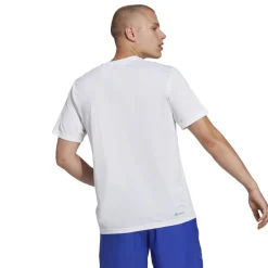 T-shirt bianca da uomo con logo nero adidas Essentials Training