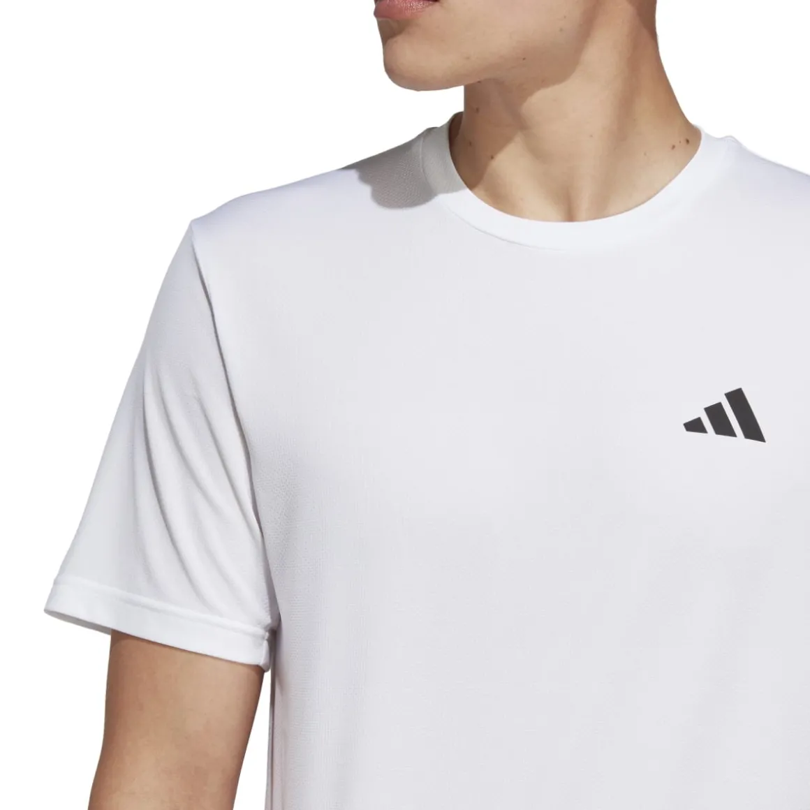 T-shirt bianca da uomo con logo nero adidas Essentials Training