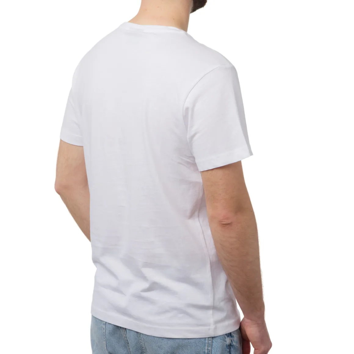 T-shirt bianca da uomo con logo frontale a contrasto Lonsdale