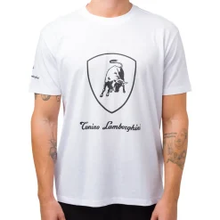 T-shirt bianca da uomo con logo Tonino Lamborghini