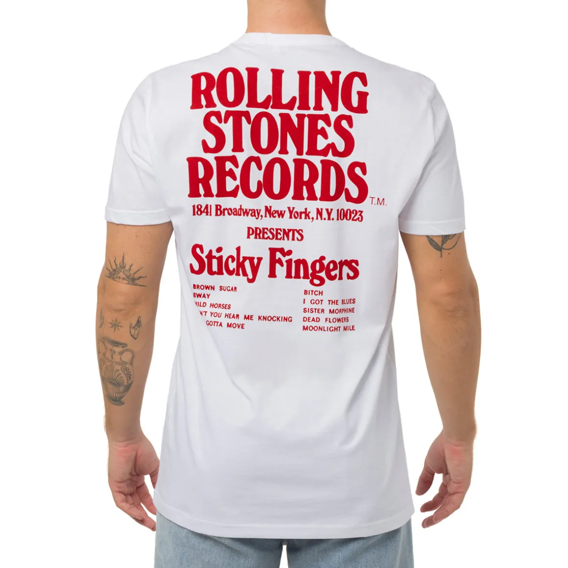 T-shirt bianca da Uomo in Cotone con stampa Rolling Stones