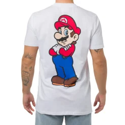 T-Shirt bianca da Uomo videogame Nintendo Super Mario