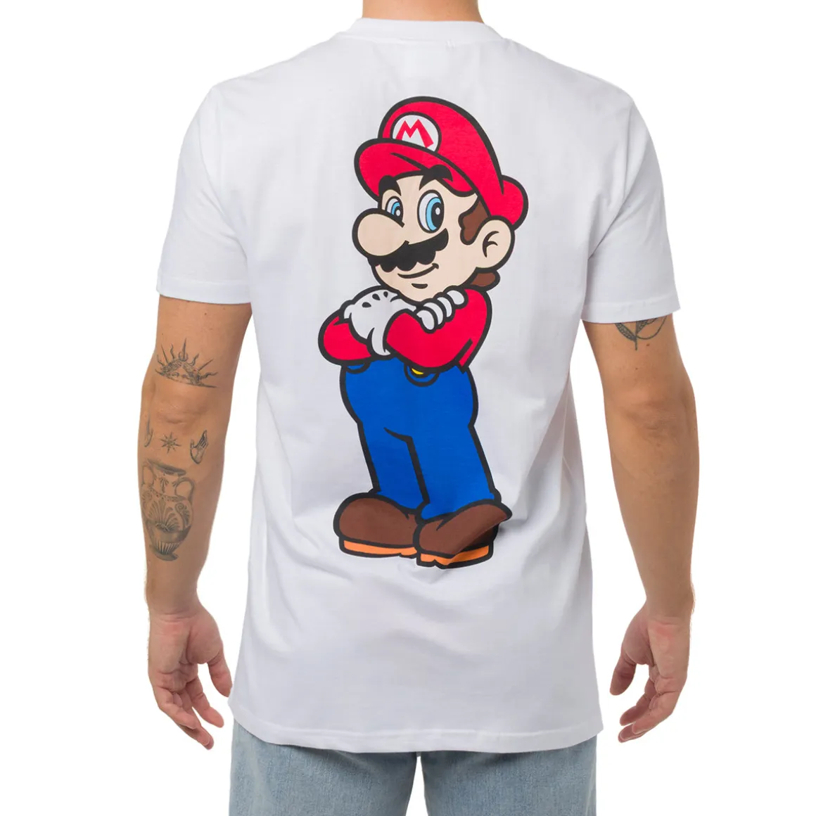 T-Shirt bianca da Uomo videogame Nintendo Super Mario