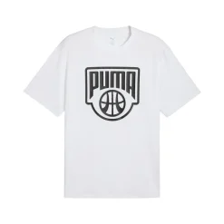 T-shirt bianca in cotone da Uomo con logo e stampa Puma