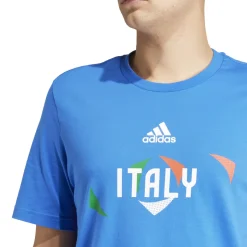 T-shirt blu da uomo adidas UEFA Euro 2024 Italy