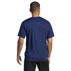 T-shirt blu da uomo con logo bianco adidas Essentials Training