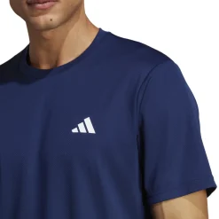 T-shirt blu da uomo con logo bianco adidas Essentials Training