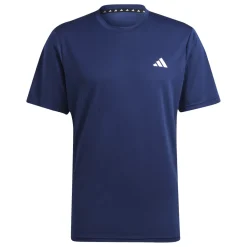 T-shirt blu da uomo con logo bianco adidas Essentials Training