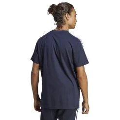 T-shirt blu da uomo con logo sul petto adidas Essentials 3-Stripes