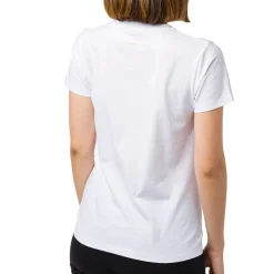 T-shirt da donna bianca con logo oro Ducati Corse