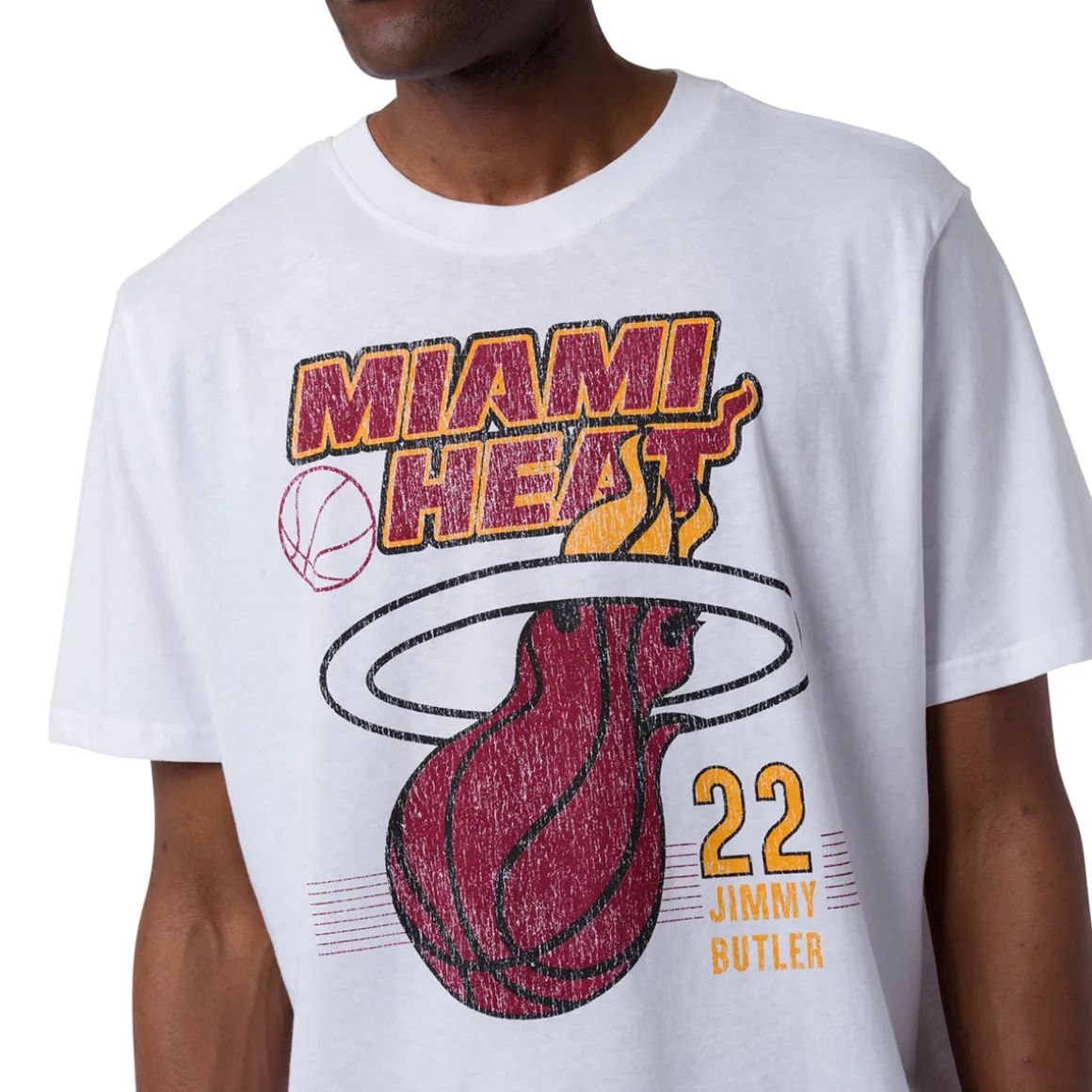 T-shirt da Uomo bianca in Cotone con stampa Miami Heat NBA