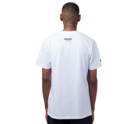 T-shirt da uomo bianca in cotone con logo e stampa Ducati Corse