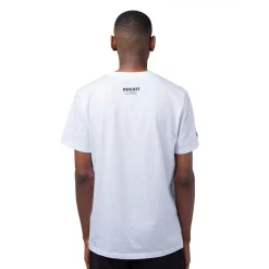 T-shirt da uomo bianca in cotone con logo Ducati Corse