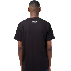 T-shirt da uomo nera in cotone con logo Ducati Corse
