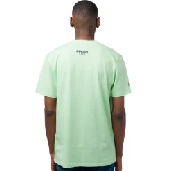 T-shirt da uomo verde chiaro in cotone con logo e stampa Ducati Corse
