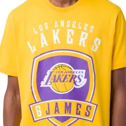 T-shirt Gialla da Uomo in Cotone con stampa LA Lakers NBA