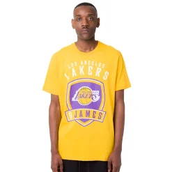 T-shirt Gialla da Uomo in Cotone con stampa LA Lakers NBA