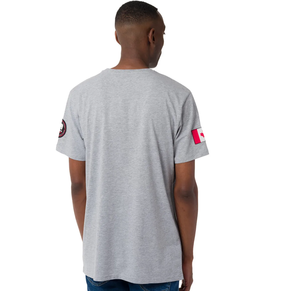 T-Shirt grigia da Uomo con stampa frontale in contrasto Canada Trail