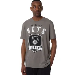 T-shirt Grigia da Uomo in Cotone con stampa Brooklyn Nets NBA