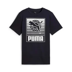 T-shirt Nera da bambino con stampa frontale GRAPHICS Puma