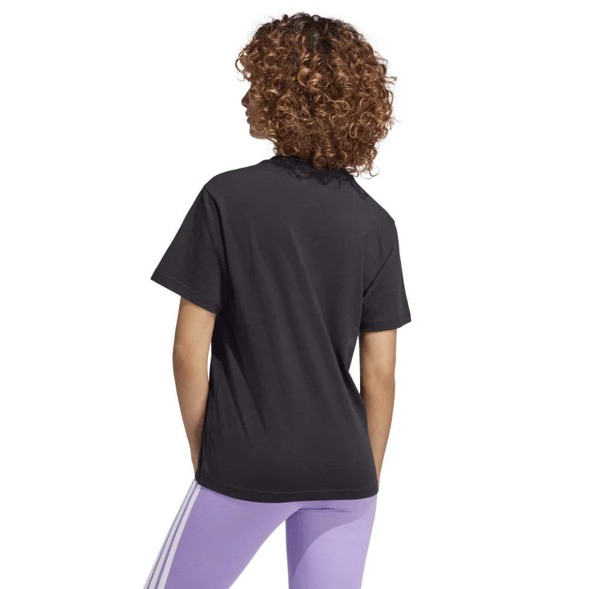 T-shirt nera da Donna con logo oro stampato adidas