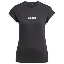 T-shirt nera da Donna con logo minimale adidas