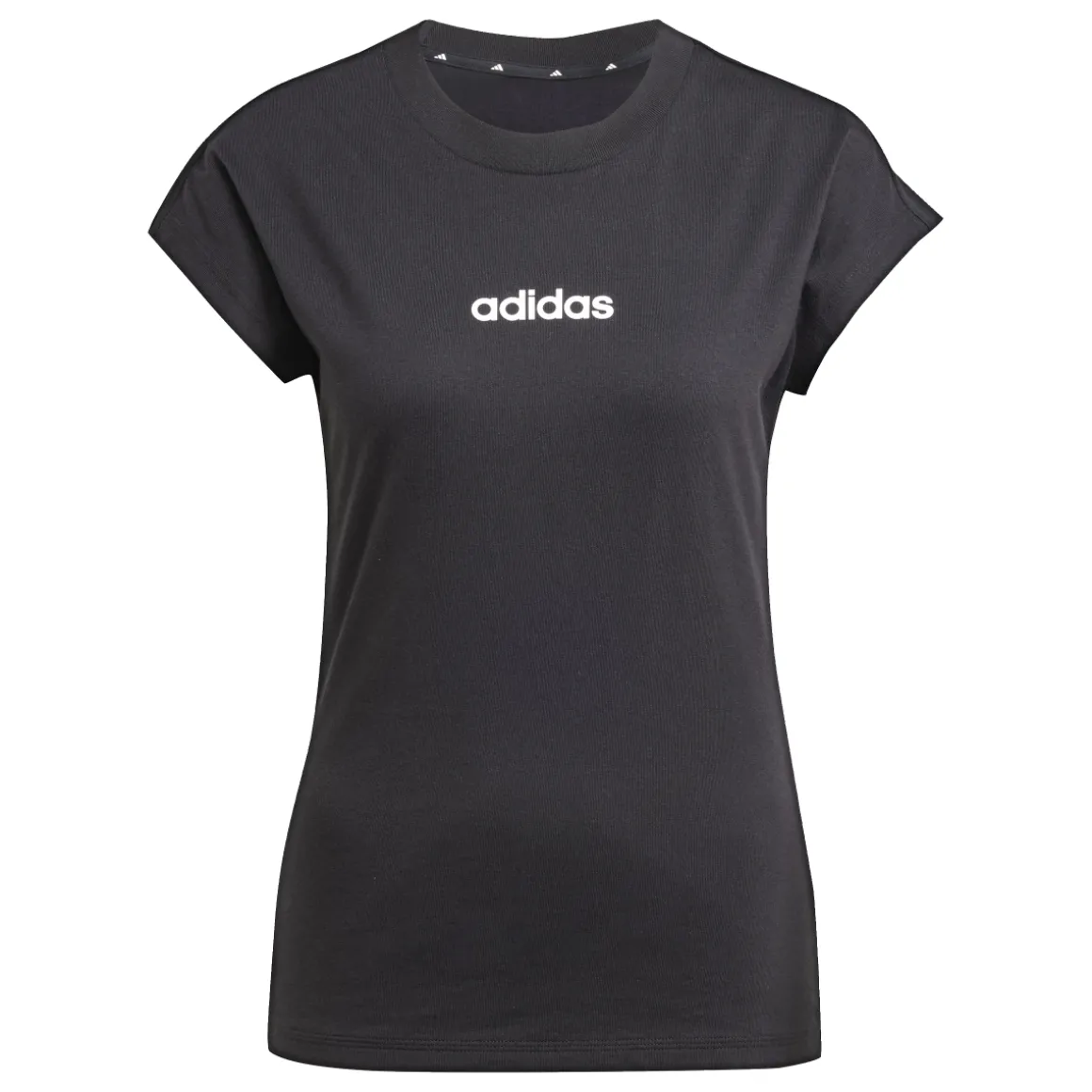 T-shirt nera da Donna con logo minimale adidas