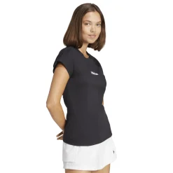 T-shirt nera da Donna con logo minimale adidas