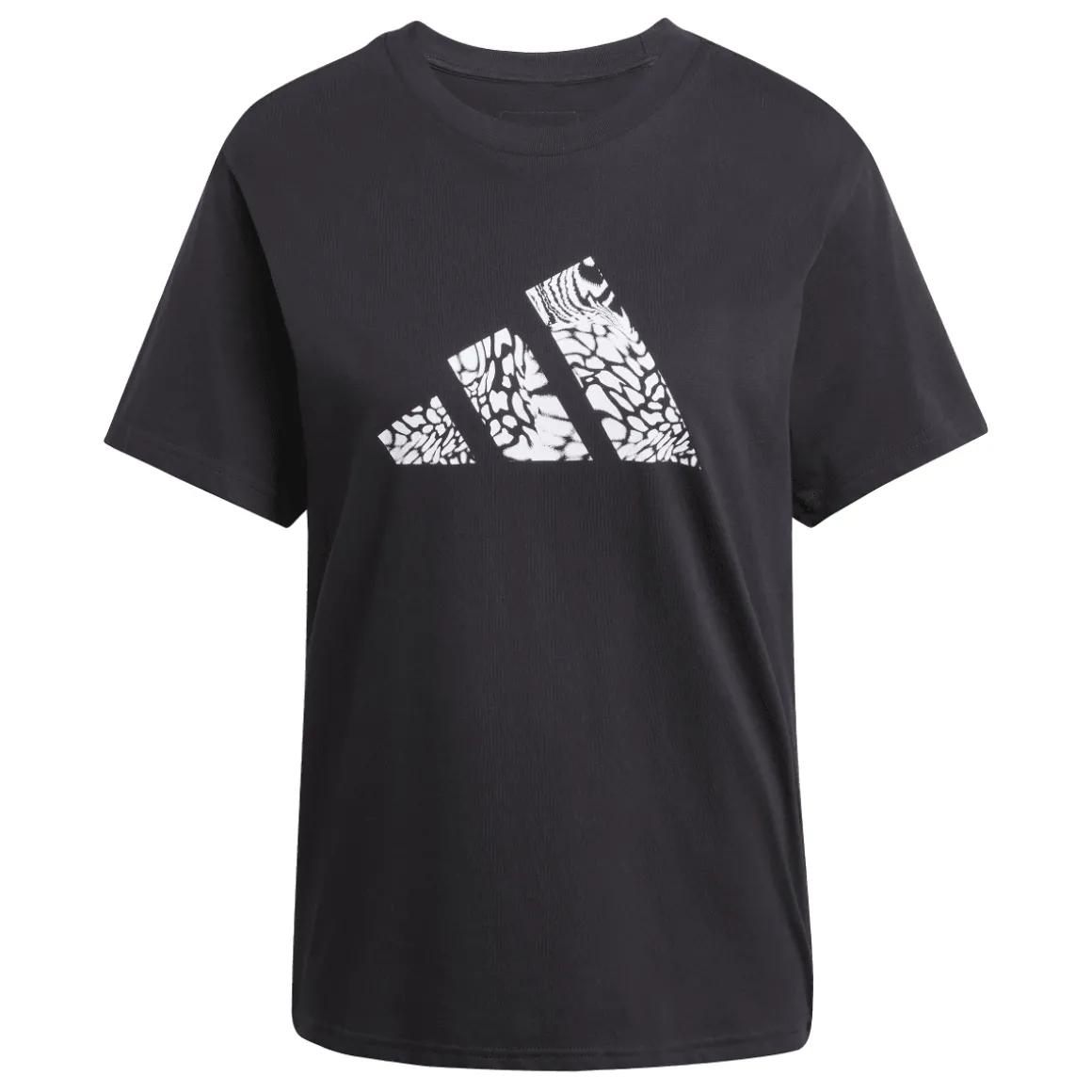T-shirt nera da Donna con logo frontale stampato adidas