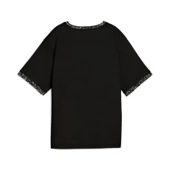 T-shirt nera da Donna con dettagli animalier ESS GRAPHIC Puma