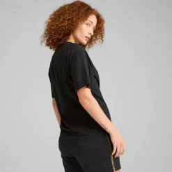 T-shirt nera da Donna con logo ESS GRAPHIC ANIMAL Puma