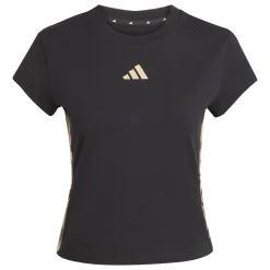 T-shirt nera da Donna con dettagli stampa adidas W AOP TEE